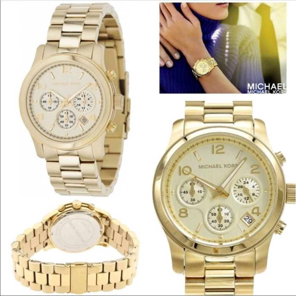 Michael Kors Gold Tone Chronograph Watch MK 5055 - Picture 2 of 3